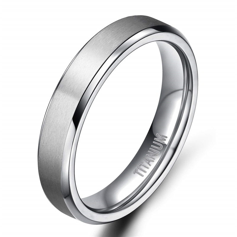 Tigrade 4/6/8/10mm Silver Color Men&#39;s Titanium Ring Brushed Man Wedding Band Engagement Rings Male Jewelry Couple anel feminino