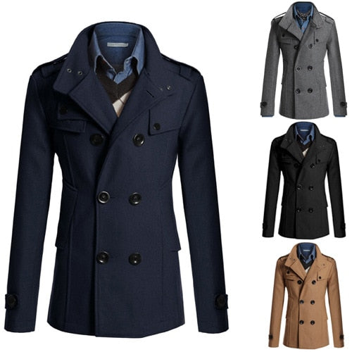 MRMT 2023 Brand New Men's Jackets Repair Woolen Men Jackets Overcoat for Male Double Breasted Coat Thickened Man Jacket
