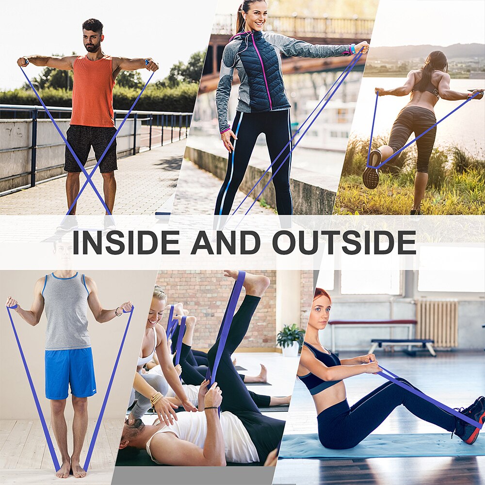 Unisex Fitness 208cm Rubber Resistance Yoga Bands Pilates Elastic Crossfit Expander Strength Gym Exercise Sport Equipment