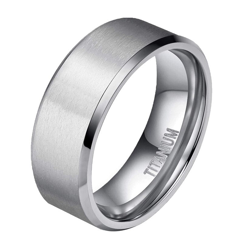 Tigrade 4/6/8/10mm Silver Color Men&#39;s Titanium Ring Brushed Man Wedding Band Engagement Rings Male Jewelry Couple anel feminino