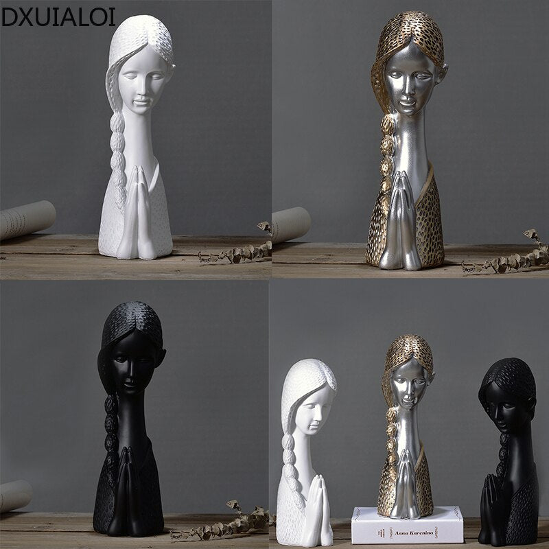 Nordic resin figure sculpture decoration retro goddess sculpture decoration sculpture crafts sketch studio model home decoration