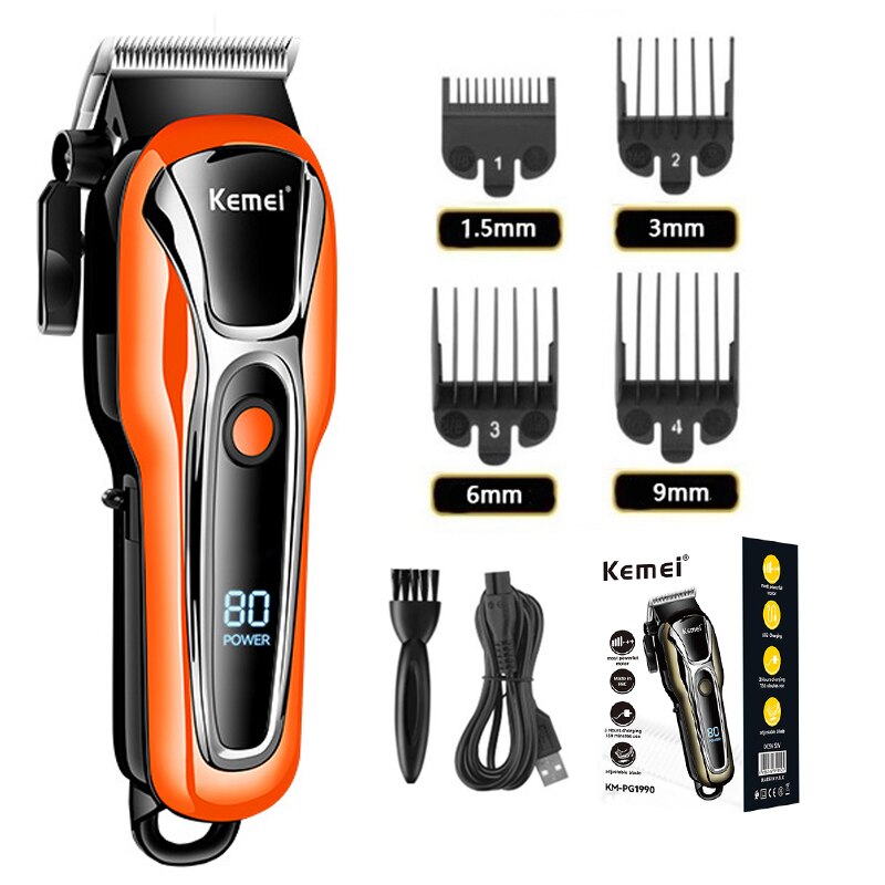 Kemei Barber Hair Clipper Professional Hair Trimmer for Men Electric Beard Cutter Hair Cutting Machine Hair Cut Cordless Corded