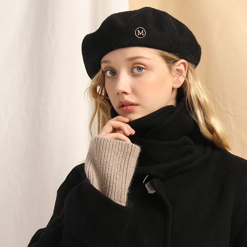 Wool Thick  Berets Artist French Beret Women Painter Hat Girls Female Warm  Walking Cap