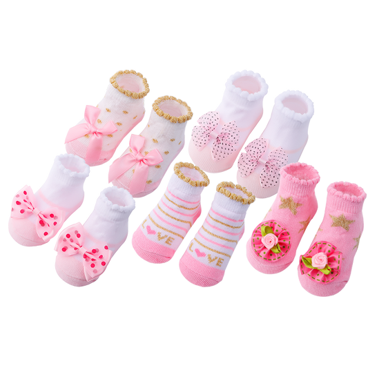 5 Pairs/lot Newborn Baby Socks Infant Cotton Socks Baby Girls Lovely Short Socks Clothes Accessories For 0-6,6-12,12-24 Month
