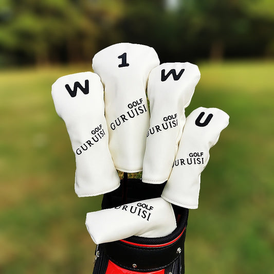 Golf Woods Headcovers  Covers For Driver Fairway Putter 135UT Clubs Set Heads PU Leather Unisex Simple golf iron head cover