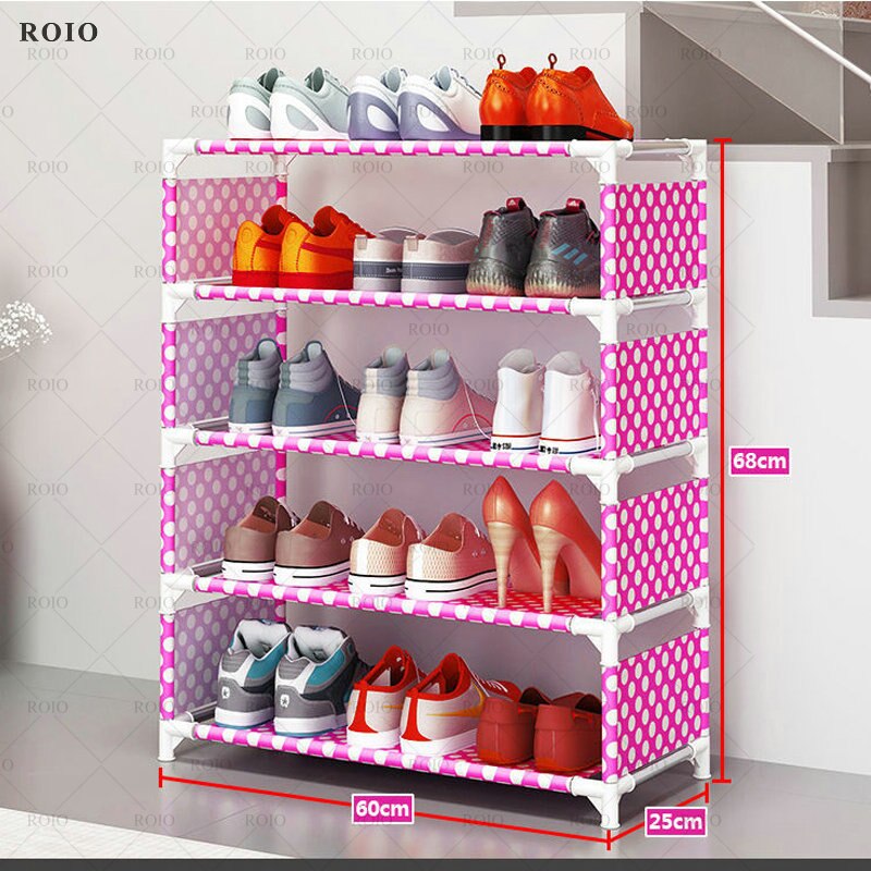 Simple Shoe Rack Metal Shoe Shelf Boots Shoes Rack Living Room Space Saving Shoes Organizer Stand Holder Nonwoven Shoe Cabinet