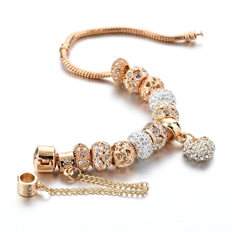 YADA Gifts INS Fashion gold heart Bracelets&amp;Bangles For Women Hot Chain Bracelets Charm Crystal Jewelry Trendy Bracelet BT200176