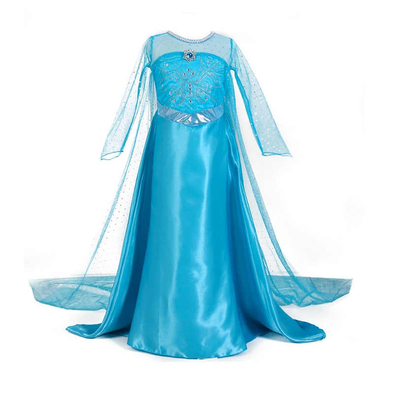 2022 New Elsa Dress Girls Summer Dress Princess Cosplay Costume Dresses For Kids Christmas Birthday Fancy Party Vestidos Menina