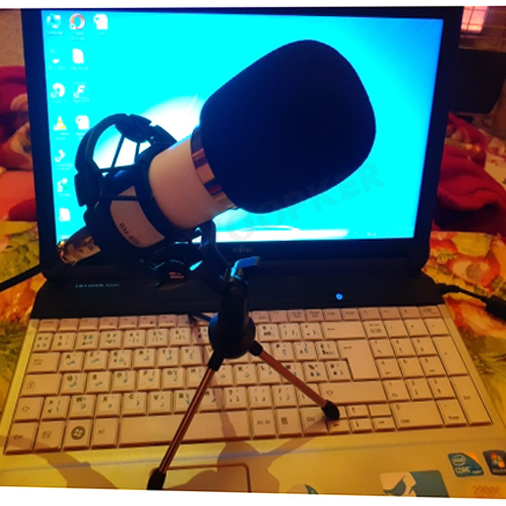 Professional BM-800 Condenser Microphone with Shock Mount Mikrofon Condenseur Sound Recording MIC for Studio Broadcasting