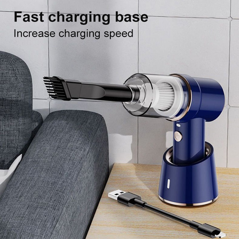 High Suction 2 in 1 Car Vacuum Cleaner Wireless Charging Air Duster Handheld High-power Vacuum Cleaner For Home Office
