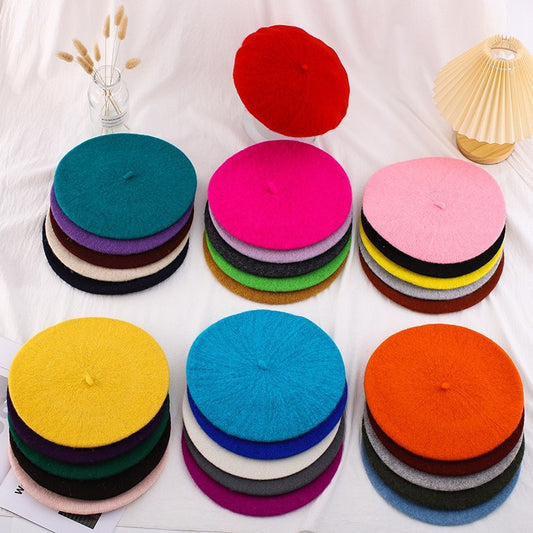 WZCX 2019 New Solid Color Korean Version Autumn Winter Beret Casual Tide Multiple Colour Women'S Hat Adult Cap