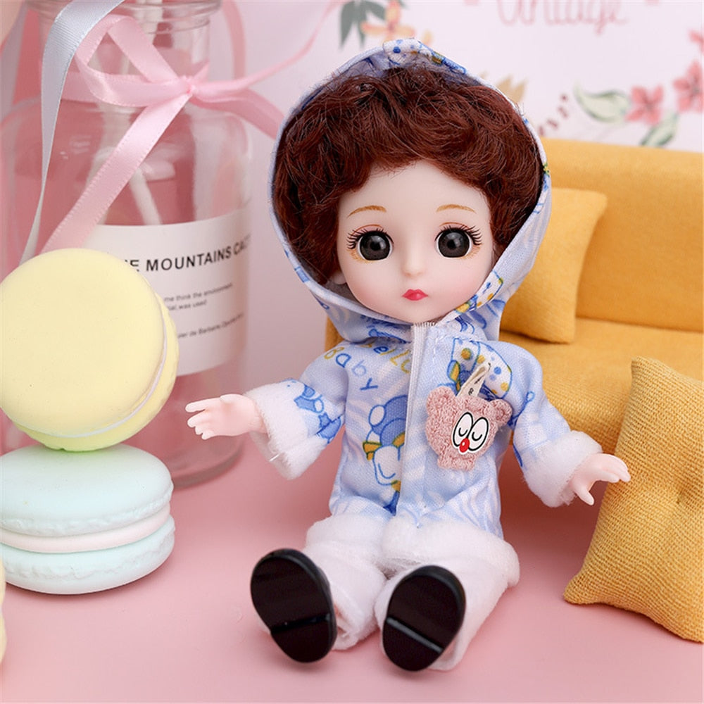 1/12 16cm BJD Doll with Clothes and Shoes Movable 13 Joints Fashion Model Girl Gift Child Toys