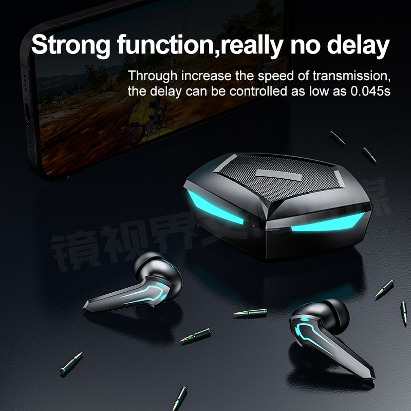 New P30 TWS Gaming Earbuds Wireless Headset with Microphone Bluetooth Adaptor Charging Box Gamer Low Latency Earphone ,for TV PC