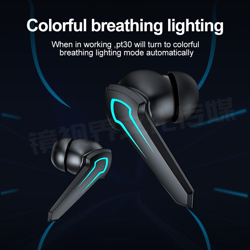New P30 TWS Gaming Earbuds Wireless Headset with Microphone Bluetooth Adaptor Charging Box Gamer Low Latency Earphone ,for TV PC