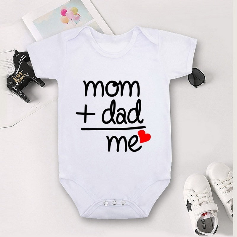 Summer Newborn Infant Baby Clothes I Love Mom &amp; Dad Cute Toddler Jumpsuits Boys Girls Long/Short Sleeve Cotton Bodysuits Outfits