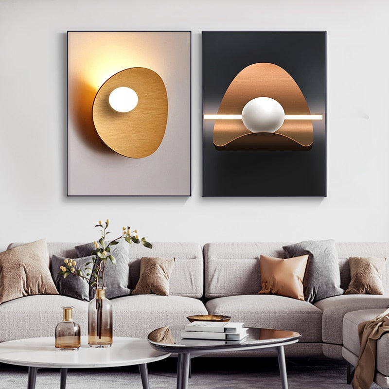Abstract Geometric Canvas Painting Orange Posters and Prints Modern Minimalist Wall Art Pictures Living Room Bedroom Home Decor