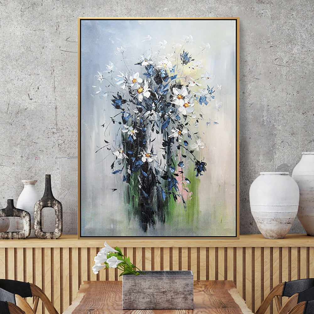 Handmade Oil Painting On Canvas Abstract Flower Wall Art Living Room Bedroom Home Hand Painted Large Salon Decorative Paintings