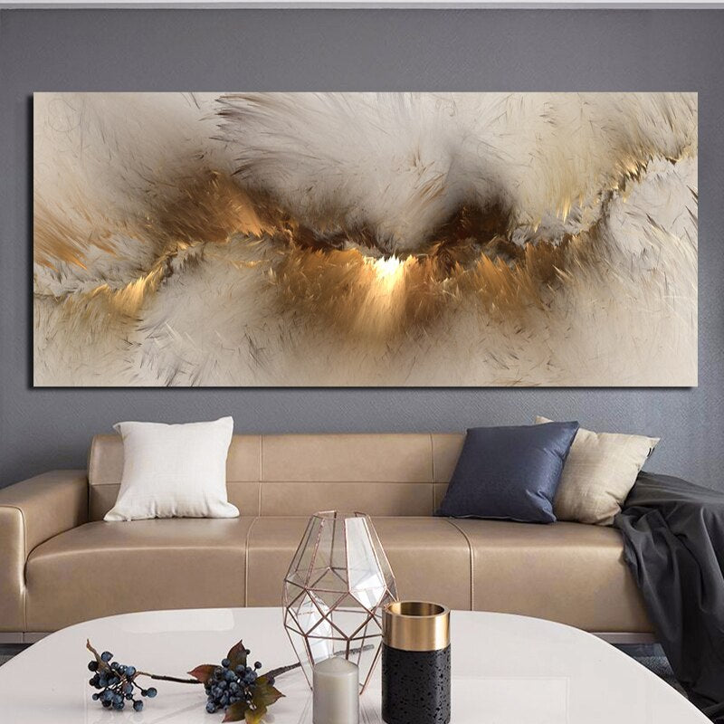 Abstract Yellow Cloud Art Canvas Print Wall Picture Think Independe Painting Posters Prints for Living Room Cuadros Home Decor