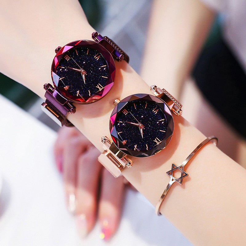 Zegarek Damski 2023 Luxury Starry Sky Women Watches Magnetic Mesh Belt Band Watch Women&#39;s Fashion Dress Wristwatch Reloj Mujer