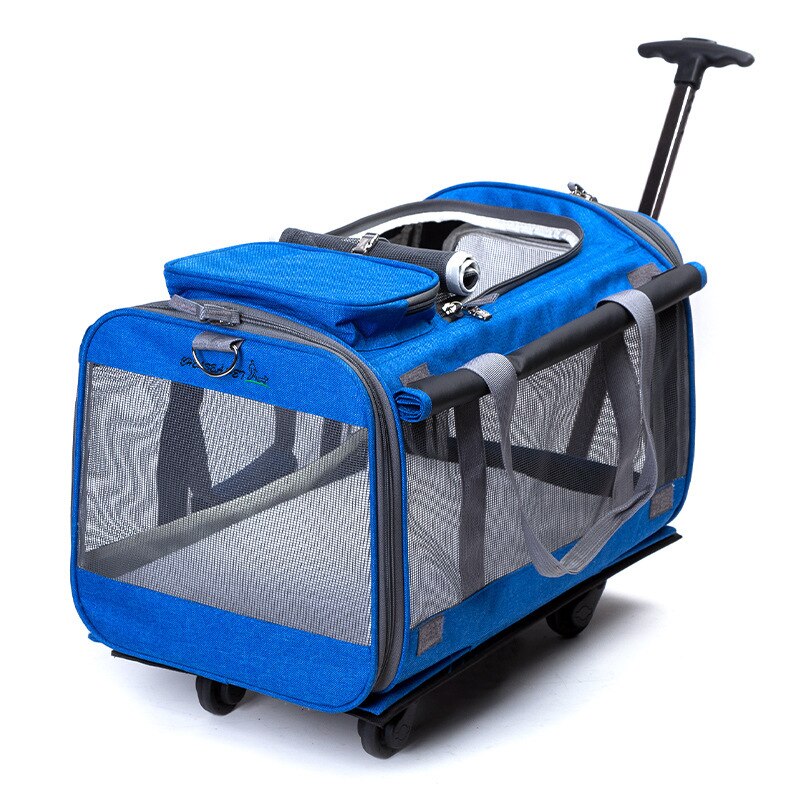 Multifunction Pet Bag Trailer Dog Cat Large Capacity Trolley Outdoor Travel Universal Wheel Box Carrier Bag Single Shoulder Bag