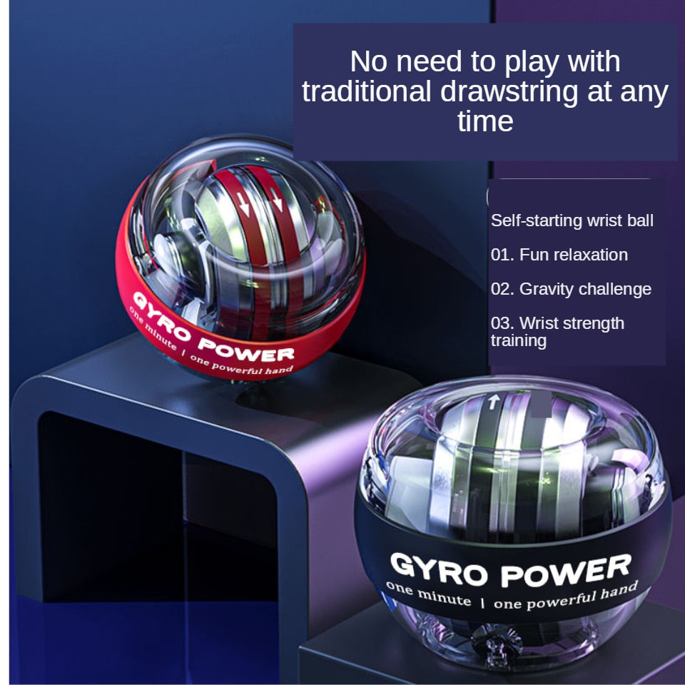 LED Powerball Gyroscopic Power Wrist Ball Self-starting Gyro Ball Gyroball Arm Hand Muscle Force Trainer Exercise Strengthener