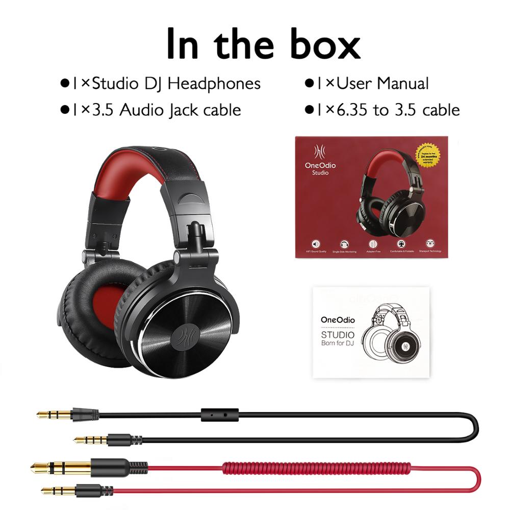 Oneodio Wired Over-Ear Headset With Microphone Hifi Studio DJ Headphones Professional Stereo Monitor Foldable Earphones