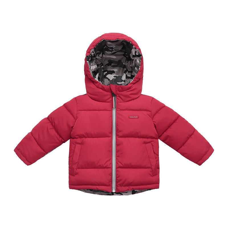 Can Be Worn On Both Sides Winter Boys Jacket Thick Keep Warm Hooded Coat For Kids Children Birthday Christmas Present Outerwear