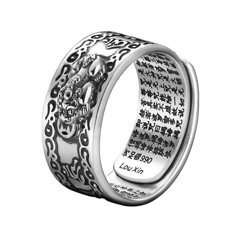 Buddhist Jewelry Women Men&#39;s Gift Creative Exquisite Ring Domineering Pixiu Feng Shui Amulet Wealth Good Luck Adjustable Ring