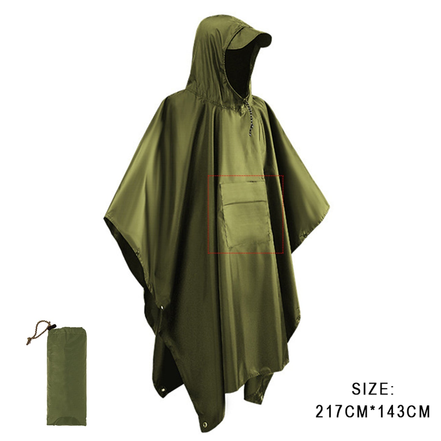 3 In 1 Outdoor Military Waterproof Raincoat Rain Coat Men Raincoat Women Awning From The Rain Motorcycle Rain Poncho Picnic Mat