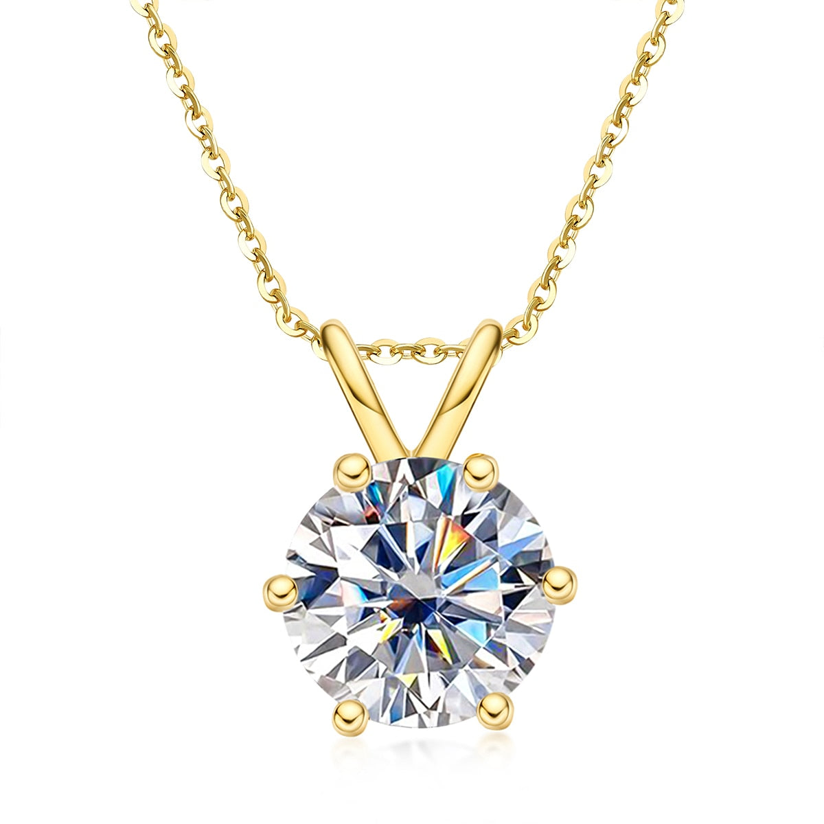 AnuJewel 1ct 3ct 5ct D Color  Moissanite Diamond  Top Quality 18K Gold Plated  Pendant Necklace Fine Jewelry Gifts Wholesale
