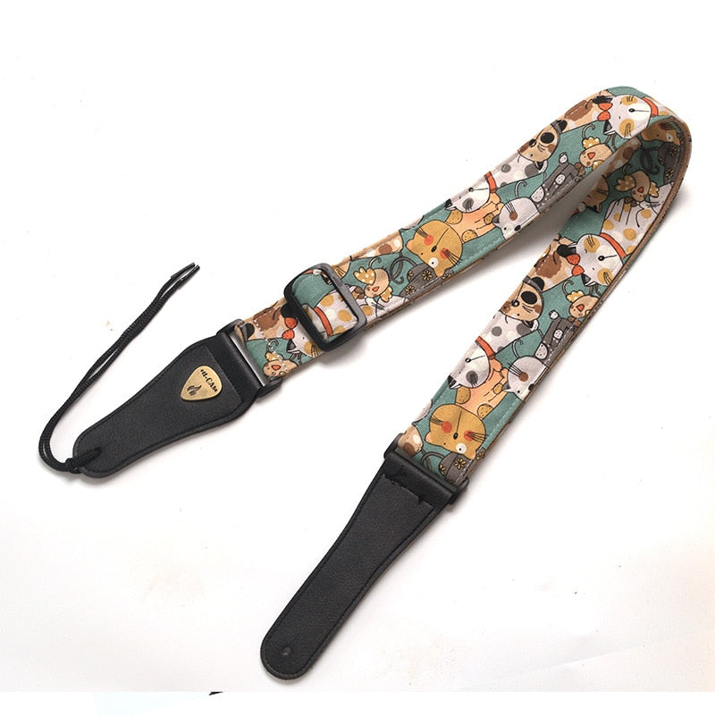 Embroidered Guitar Strap National Style Shoulder Strap Ribbon Musical Instrument Strap Guitar Strap Instrument Guitar Part