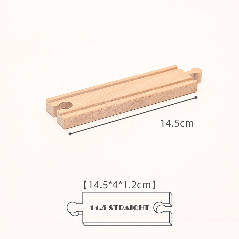 New Kinds Wooden Track Parts Beech Wooden Railway Train Track Toys Accessories Fit All Brands Wood Tracks Toys for Kids Gifts