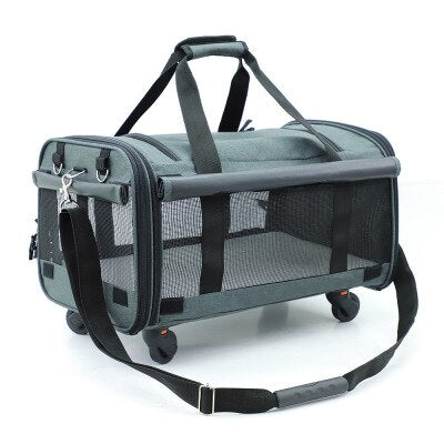 H1 Foldable 20 Kg Medium and Large Pet Trolley Bag Breathable  Tug Out Cat Dog  Cage  Backpack