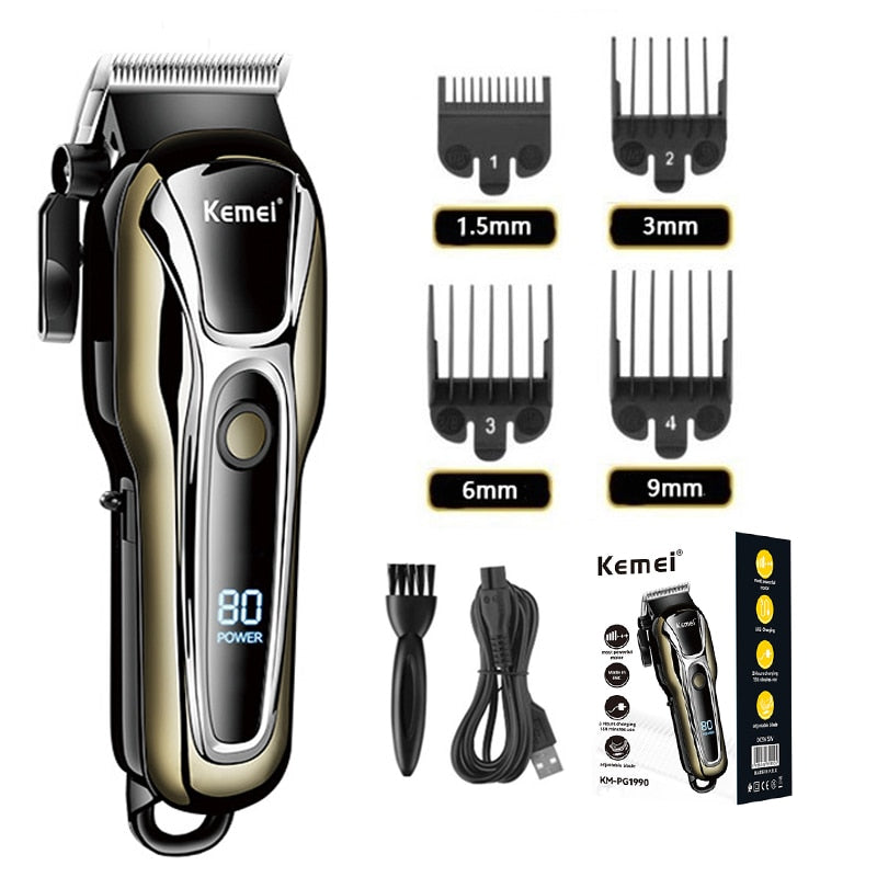 Kemei Barber Hair Clipper Professional Hair Trimmer for Men Electric Beard Cutter Hair Cutting Machine Hair Cut Cordless Corded