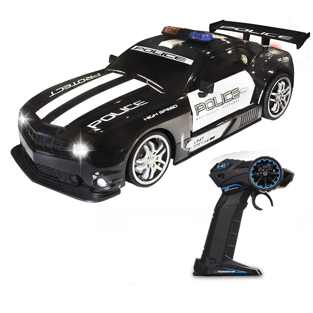 1/12 Big 2.4GHz Super Fast Police RC Car Remote Control Cars Toy with Lights Durable Chase Drift Vehicle toys for boys kid Child
