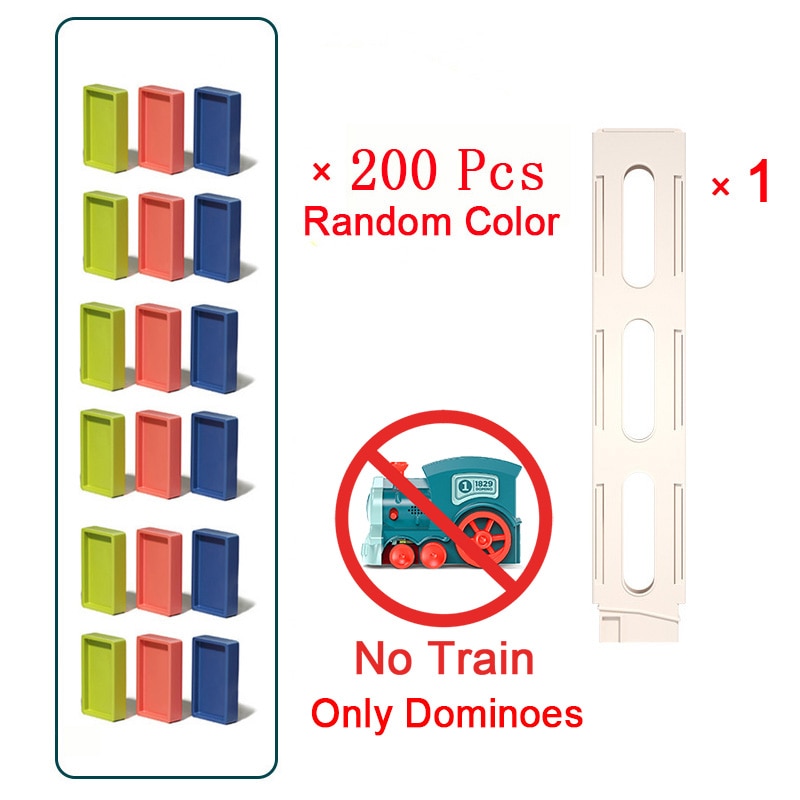 Kids Automatic Laying Domino Train Electric Car Dominoes Set Brick Blocks Kits Games Educational Toys Children DIY Toy Boys Gift