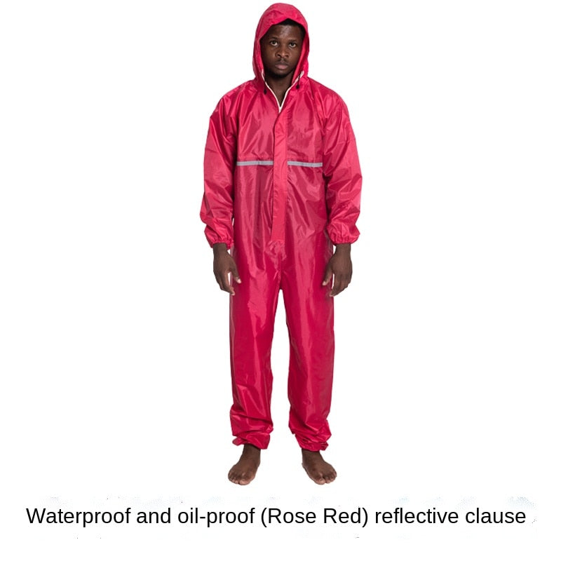 Conjoined Raincoat overalls Hooded Men and Women Fission Rain Suit Hooded Paint Spray Unisex Raincoat Workwear Safety Suits