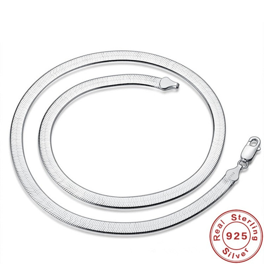 1MM 925 Sterling Silver Chain Fashion Sliver Necklace High Quality Snake Chain For Men And Women