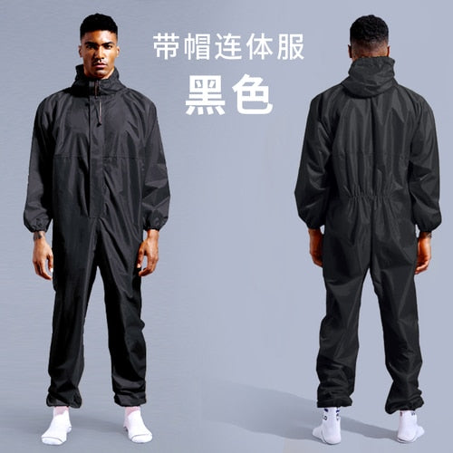 Conjoined Raincoat overalls Hooded Men and Women Fission Rain Suit Hooded Paint Spray Unisex Raincoat Workwear Safety Suits