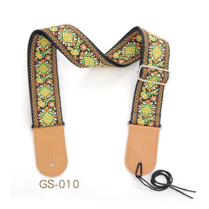 Embroidered Guitar Strap National Style Shoulder Strap Ribbon Musical Instrument Strap Guitar Strap Instrument Guitar Part