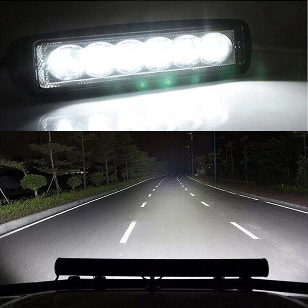 2PCS 18w 6 LED Car Work Light DRL Spotlight High Bright Waterproof Auto Offroad SUV Truck Headlights Driving Lamp 12V 24V 6000K