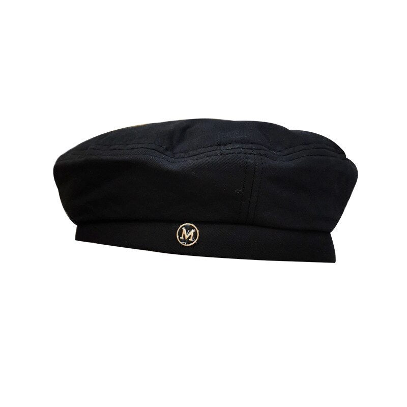 Cotton Women Berets Winter Hats Vintage French Plaid Top Military Cap Painter Hat 2022 Autumn Street Girls Octagonal Beret Caps