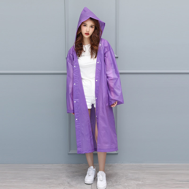 Children Adult Waterproof Raincoat Reuseable EVA Rain Poncho For Kids Girls WomenTransparent Clear Rainwear Suit For Student