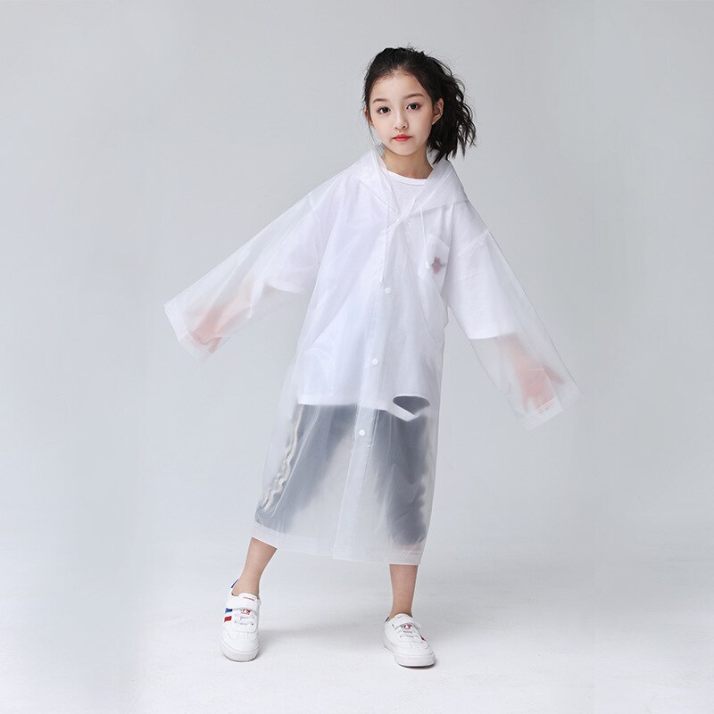 Children Adult Raincoat  Thickened Waterproof EVA Rain Coat Kids Clear Transparent Tour Waterproof Rainwear Suit Raincoats