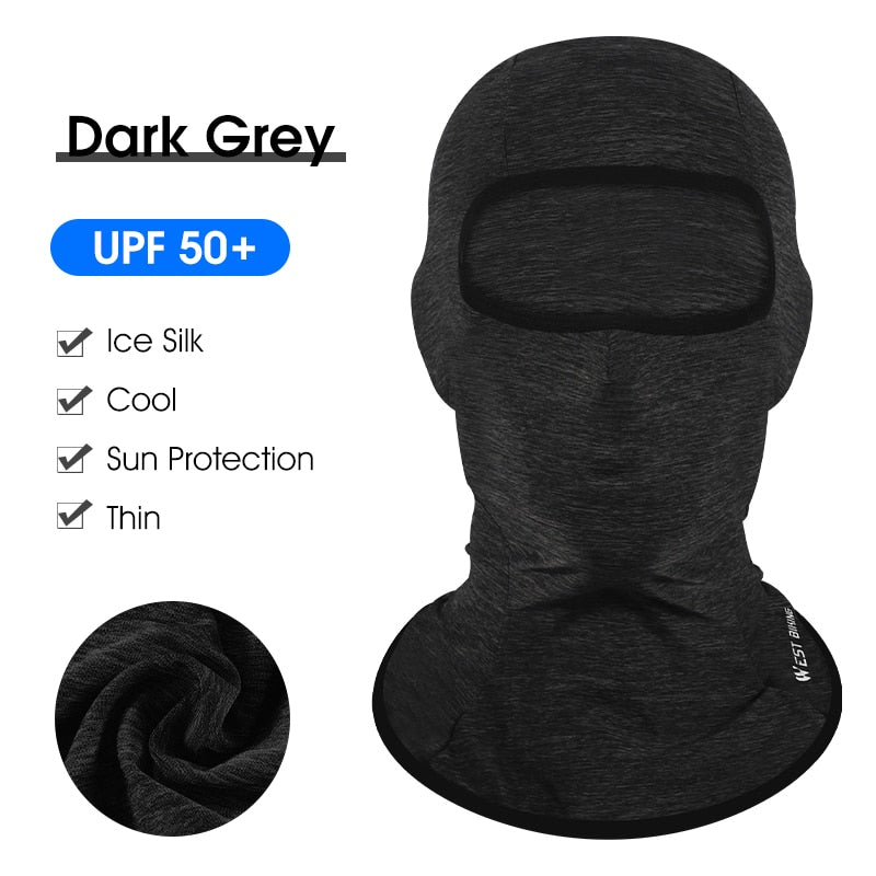 WEST BIKING Summer Breathable Cycling Cap Anti-UV Balaclava Men Full Face Mask Bicycle Motorcycle Running Cooling Sport Gear