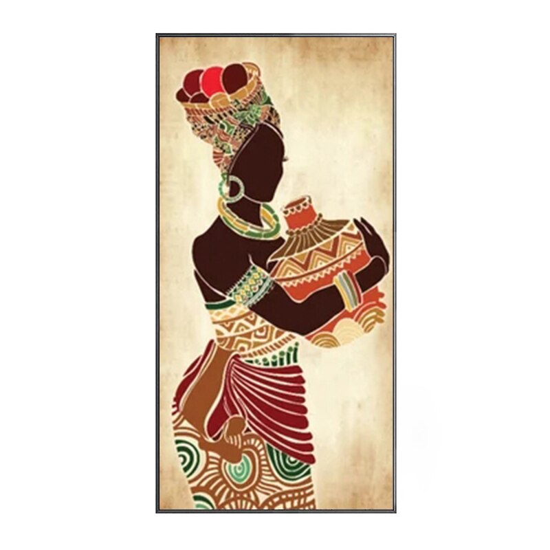 African Black Woman Canvas Painting Ethnic Art Poster for Living Room Decoration Home Wall Decor Decorative Paintings Picture