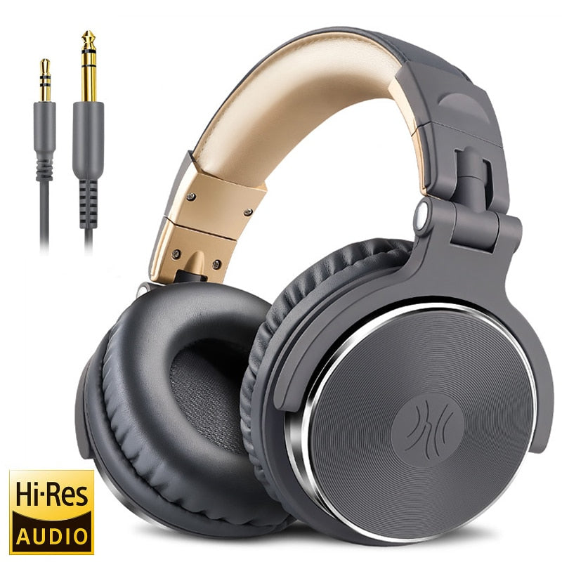 Oneodio Professional Studio DJ Headphones With Microphone Over Ear Wired HiFi Monitors Earphones Foldable Gaming Headset For PC