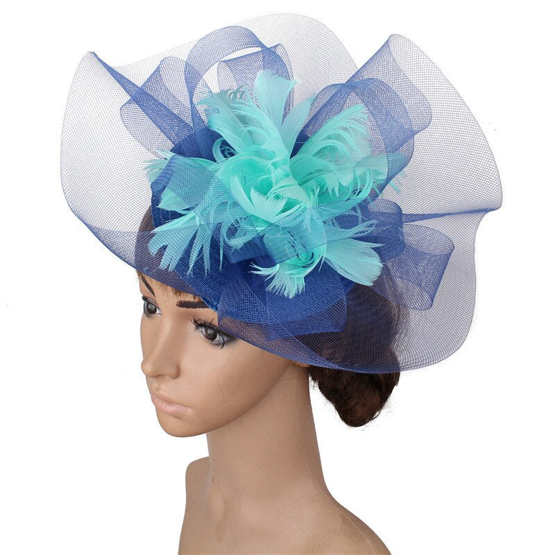 FS Elegant Church Kentucky Hats For Women Bridal Wedding Party Derby Pillbox Cap Fascinators Horse Racing Festival Headdress