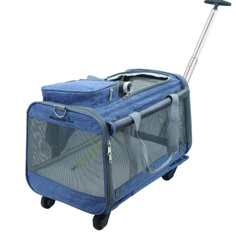 Pet stroller Cat Dog Carrier 4 Wheels Folding trolley Breathable Large Capacity Luggage Stroller