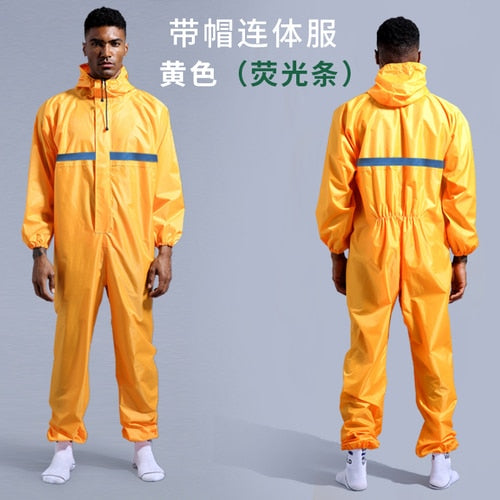 Conjoined Raincoat overalls Hooded Men and Women Fission Rain Suit Hooded Paint Spray Unisex Raincoat Workwear Safety Suits